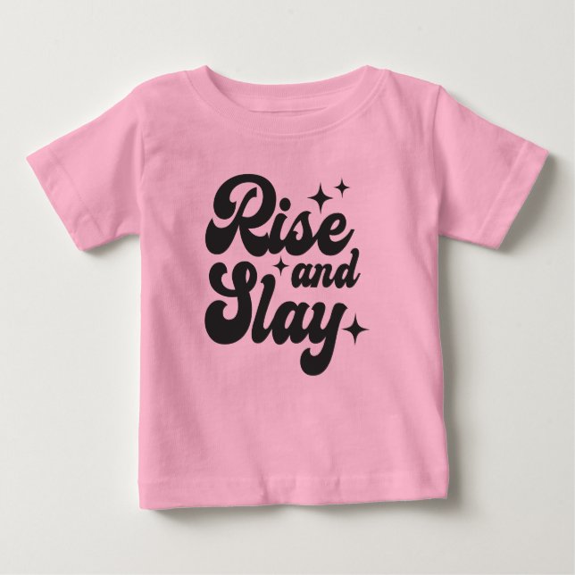 T-shirt Pour Bébé Citation de fille amusante de se lever et de lance (Devant)