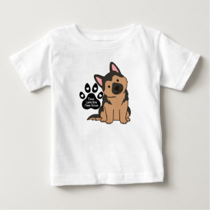 T-shirt Pour Bébé Citation de patte de chien de berger allemand mign