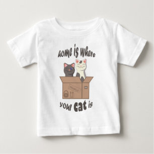 T-shirt Pour Bébé Citation drôle Accueil est où est votre chat