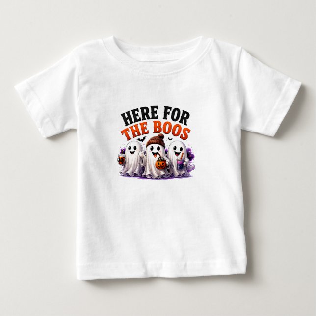T-shirt Pour Bébé 🍻 Citation drôle de fantôme pour Halloween 👻 (Devant)