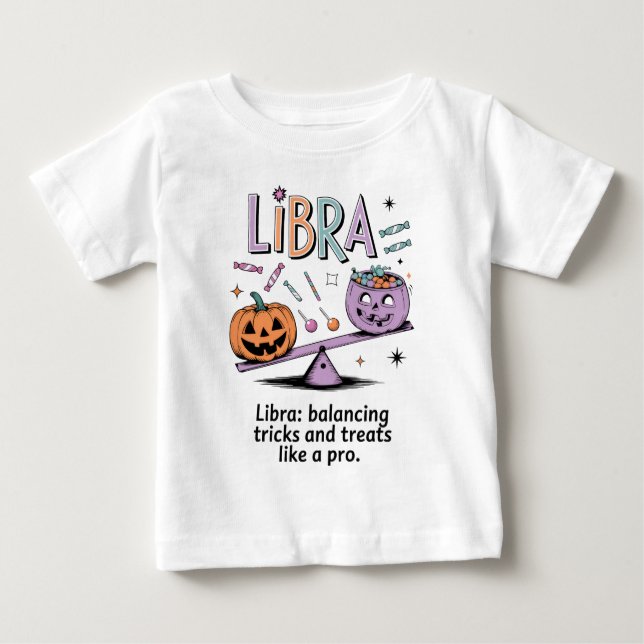 T-shirt Pour Bébé Citation drôle de Halloween Libra Zodiac (Devant)
