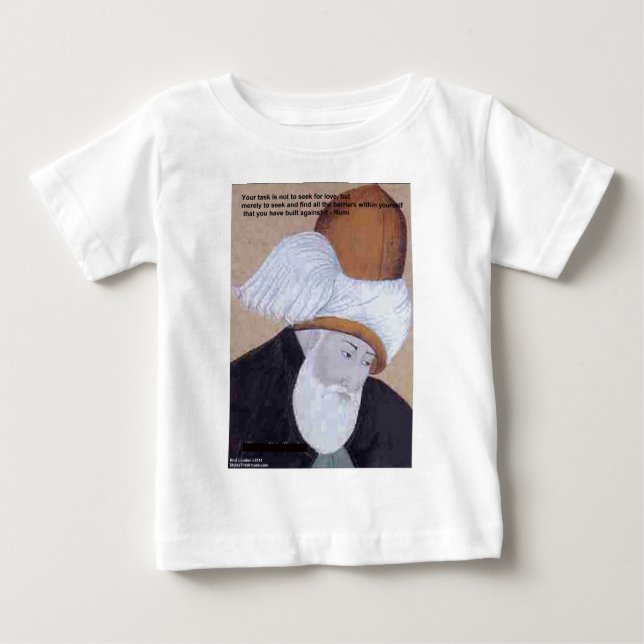 T-shirt Pour Bébé Citation Rumi "Obstacles De L'Amour" Sur Les Cadea (Devant)