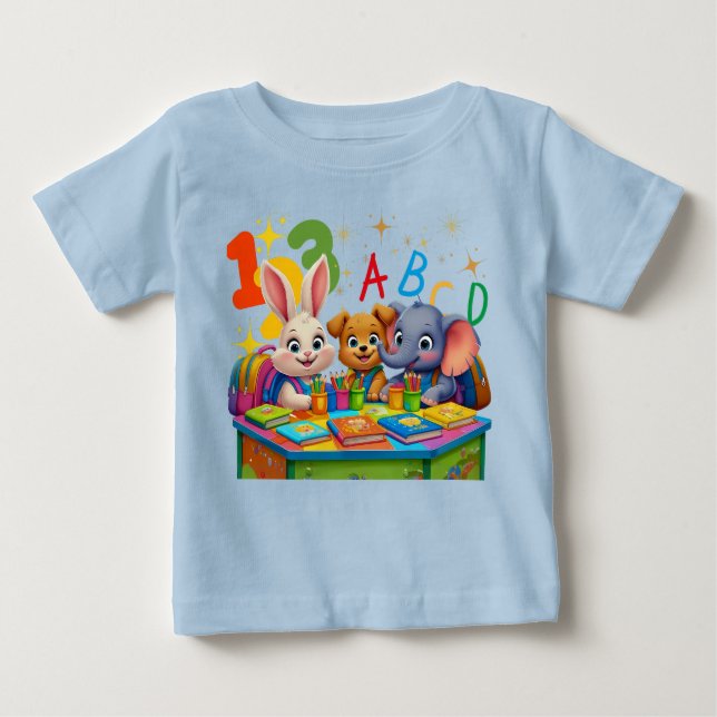 T-shirt Pour Bébé Cités de jardin d'enfants - ABC Animal Friends Tod (Devant)