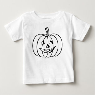 T-shirt Pour Bébé Citrouille d'Halloween Jack-O-Lantern