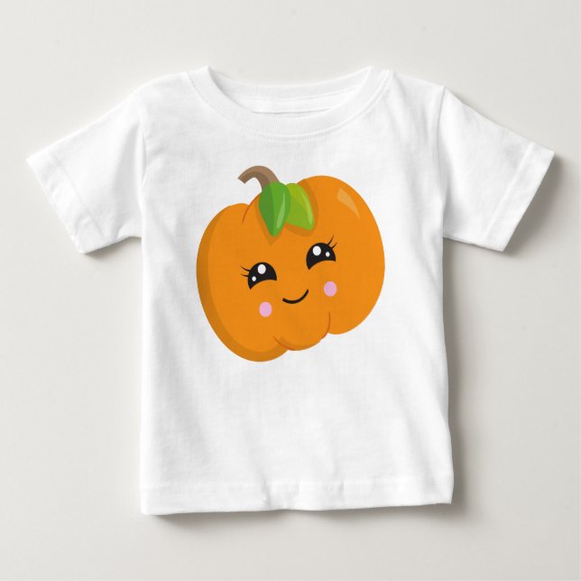 T-shirt Pour Bébé Citrouille D'Halloween, Trick Ou Treat, Citrouille (Devant)