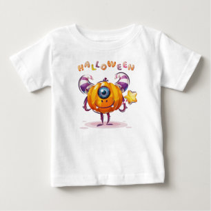 T-shirt Pour Bébé Citrouille enfantine drôle d'Halloween avec baguet