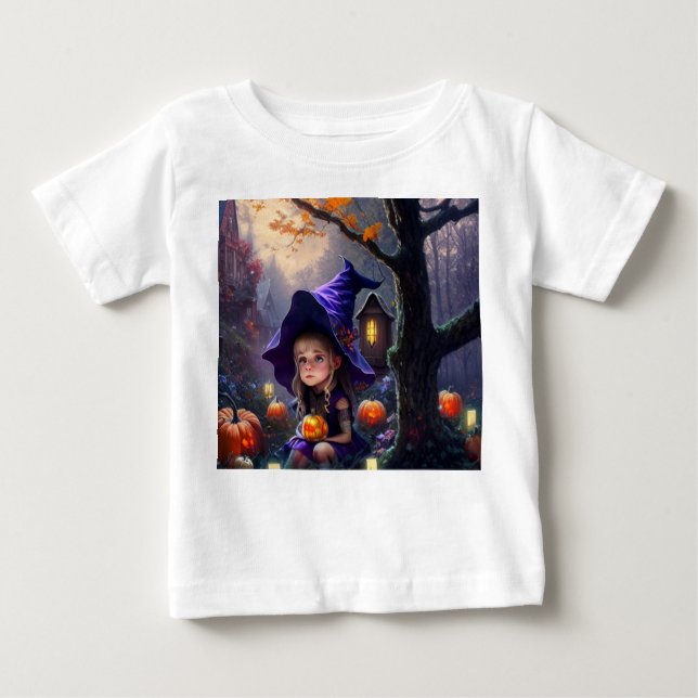 T-shirt Pour Bébé citrouille/fantaisiste/Halloween/dessin animé (Devant)