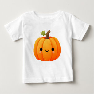 T-shirt Pour Bébé Citrouille Kawaii Gravée – Enfants d'Halloween Mig