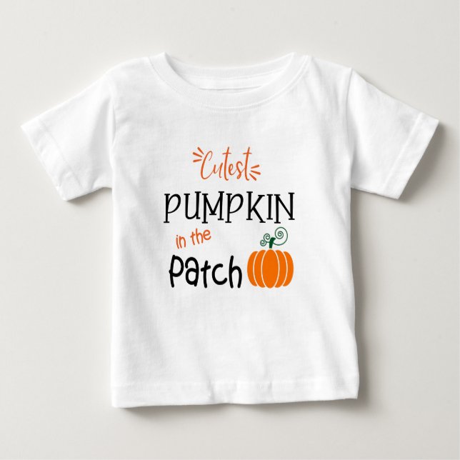T-shirt Pour Bébé Citrouille le plus fou de l'automne du patch (Devant)