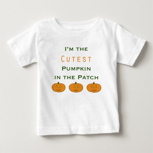 T-shirt Pour Bébé Citrouille le plus mou dans le T-shirt bébé Patch (Devant)