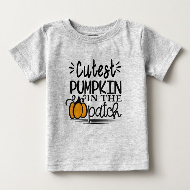 T-shirt Pour Bébé citrouille mignon dans les costumes d'halloween pa (Devant)