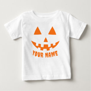 T-shirt Pour Bébé Citrouille orange personnalisé Halloween Votre Nom
