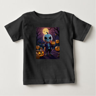 T-shirt Pour Bébé Citrouille Patch Skeleton Companion