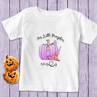 T-shirt Pour Bébé Citrouille rose et rose