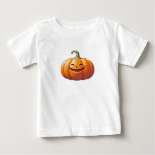 T-shirt Pour Bébé Citrouille souriant mignon - Caractère automne amu