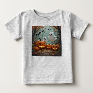 T-shirt Pour Bébé Citrouilles fantômes chauves-souris joyueux hallow