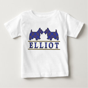 T-shirt Pour Bébé Clan Elliot Scottie Dogs Clan Tartan