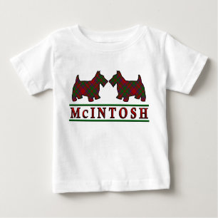 T-shirt Pour Bébé Clan McIntosh Scottie Dogs Scottish Clan Tartan