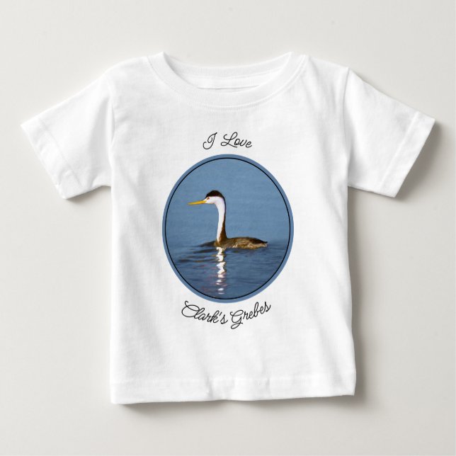 T-shirt Pour Bébé Clark's Grebe Painting - Art original pour les ois (Devant)