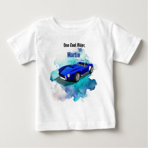 T-shirt Pour Bébé Classic Retro Blue Sports Voiture Anniversaire Ave