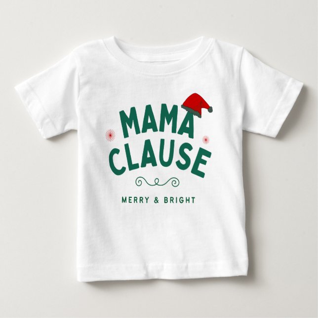 T-shirt Pour Bébé Clause Mama (Devant)
