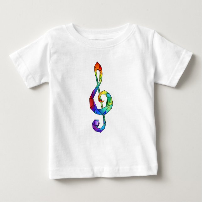 T-shirt Pour Bébé Clé de musique arc-en-ciel (Devant)