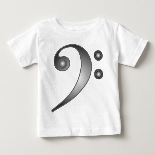 T-shirt Pour Bébé Clef basse métallique (Devant)