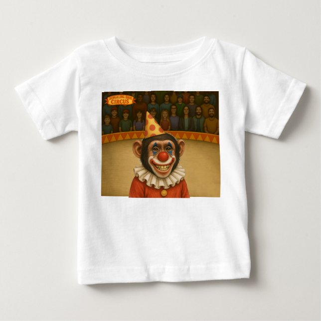 T-shirt Pour Bébé Clown chimpanzé Chester (Devant)