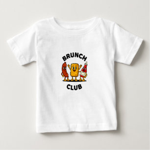 T-shirt Pour Bébé Club Brunch Dessin Animé Rétro Nourriture Amusemen
