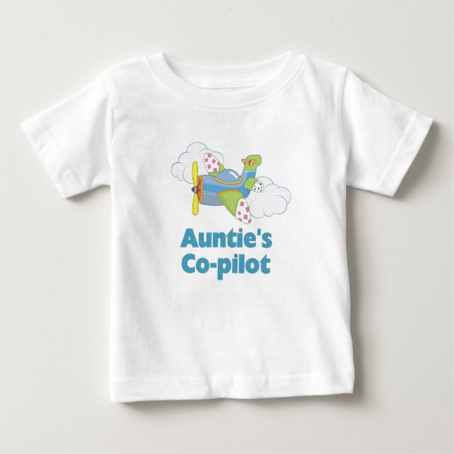 T-shirt Pour Bébé Co-pilote de Tante (Devant)