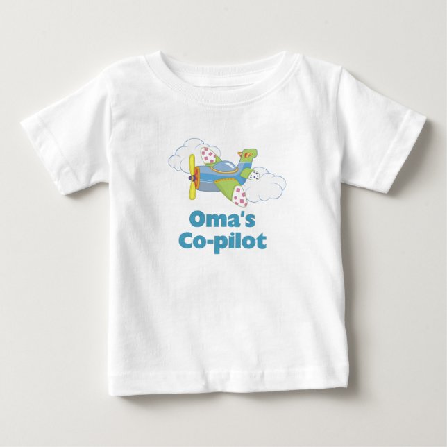 T-shirt Pour Bébé Co-pilote d'Oma (Devant)