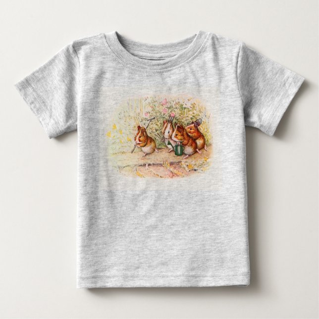 T-shirt Pour Bébé Cobayes plantant dans le jardin (Devant)