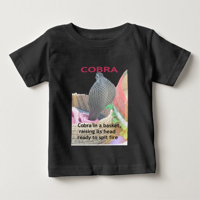 T-shirt Pour Bébé Cobra dans le panier Imprimer (Devant)