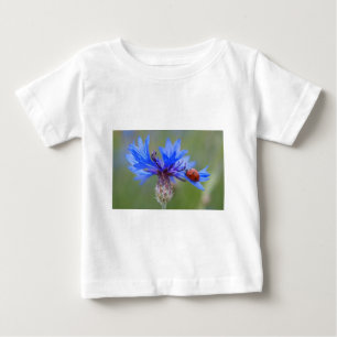 T-shirt Pour Bébé Coccinelle Fleurs Bleues Art Amour Paix Destinée V