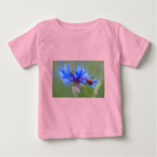 T-shirt Pour Bébé Coccinelle Fleurs Bleues Art Amour Paix Destinée V