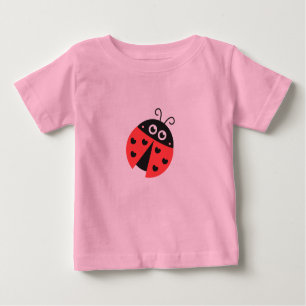 T-shirt Pour Bébé Coccinelle mignonne avec les coeurs noirs au lieu
