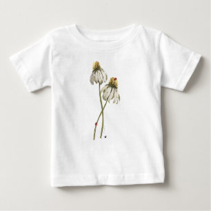 T-shirt Pour Bébé Coccinelles rouges sur image d'Echinacea