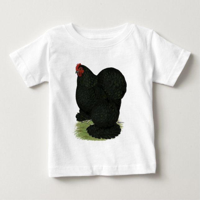 T-shirt Pour Bébé Cochin : Hen noir (Devant)