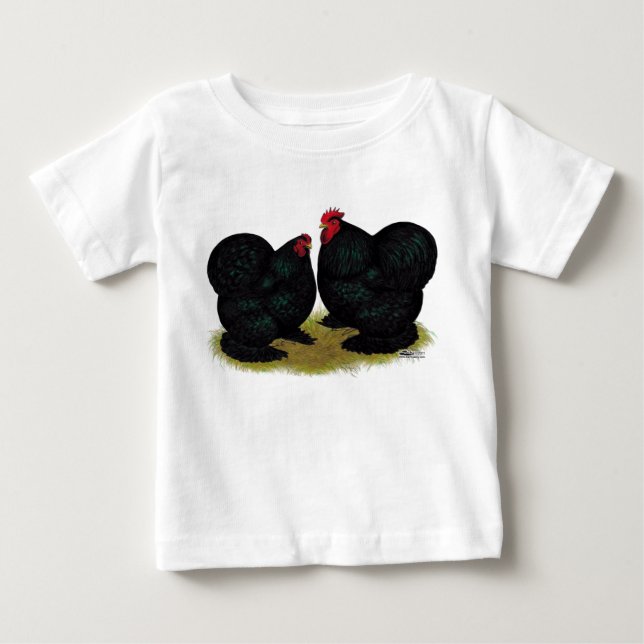 T-shirt Pour Bébé Cochins Black Bantam Paire (Devant)