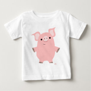 T-shirt pour bébé cochon de dessin curieux