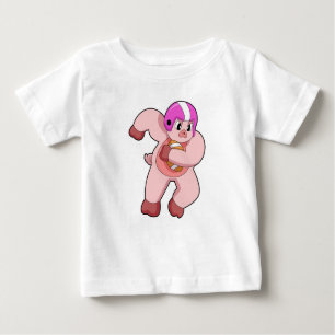 T-shirt Pour Bébé Cochon de football
