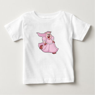T-shirt Pour Bébé Cochon en mariée avec une robe de mariée