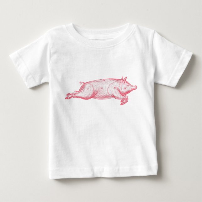 T-shirt Pour Bébé Cochon rose (Devant)