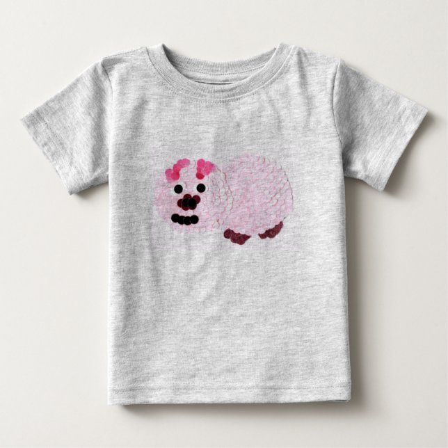 T-shirt Pour Bébé Cochon rose (Devant)