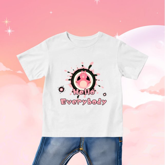 T-shirt Pour Bébé Cochon rose amusant (Créateur téléchargé)