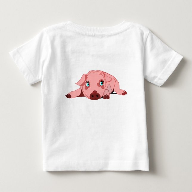 T-shirt Pour Bébé Cochon rose Funny T-shirt bébé (Dos)