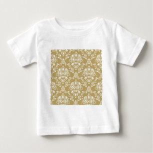 T-shirt Pour Bébé Cocoa and Cream Damask