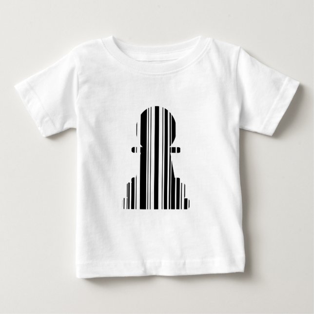 T-shirt Pour Bébé Code-barres de pion Motif de pièce d'échecs Design (Devant)