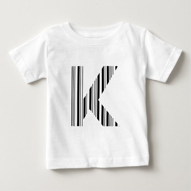 T-shirt Pour Bébé Code-barres LETTRE K Premier motif de code-barres  (Devant)