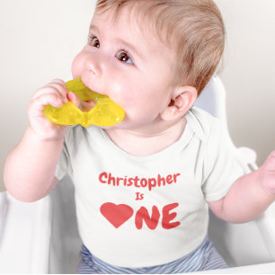 T-shirt Pour Bébé Coeur 1er Anniversaire T-shirt bébé